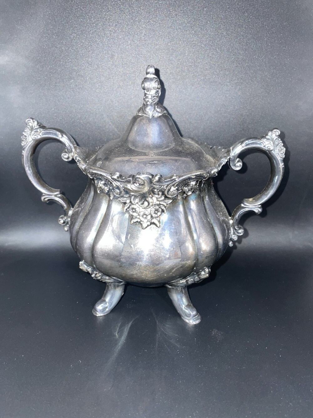 WALLACE Baroque Antique Silver Plated Sugar Bowl 283 Discontinued
